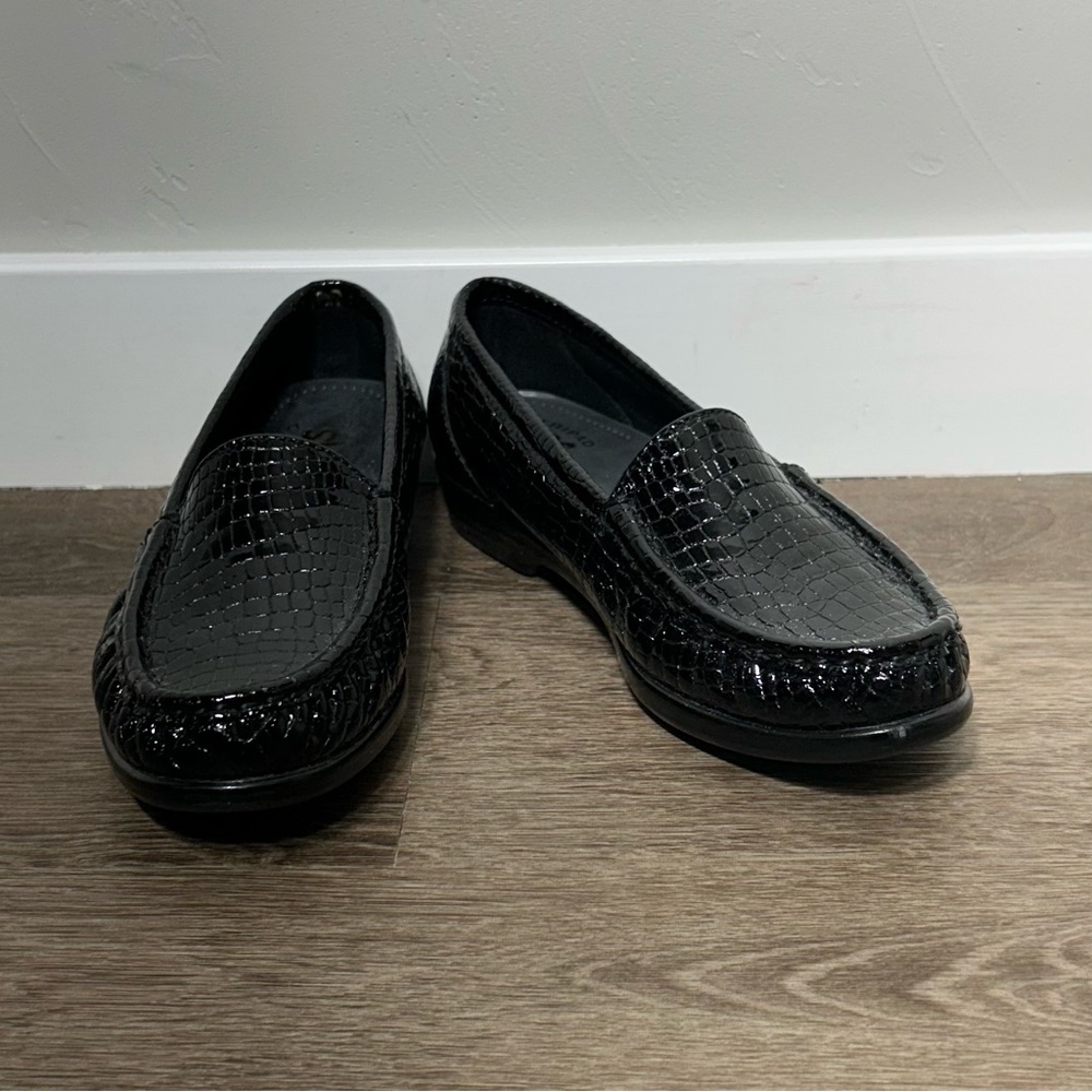 SAS Black Croc Simplify Slip On Loafer with Box